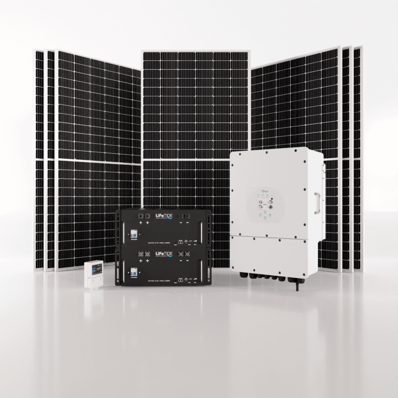 Deye 12kW Solar System. 2x 5120Wh LiFePO4 Batteries For Solar. Deye Hybrid Inverter. 7x 460W BiFacial JA Solar Panels. Hybrid Solar System for Sale South Africa.
