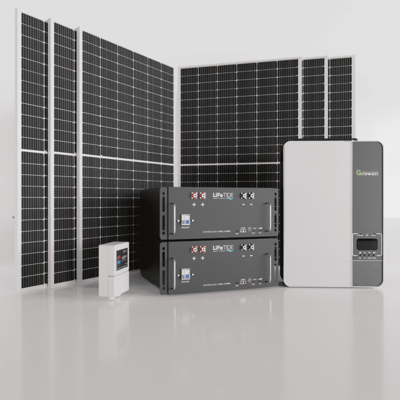 5kW Growatt Solar System. 2x 5120Wh LiFePO4 Batteries for Solar. Growatt Inverter. 6x 565W BiFacial JA Solar Panels. Solar System for Sale South Africa.