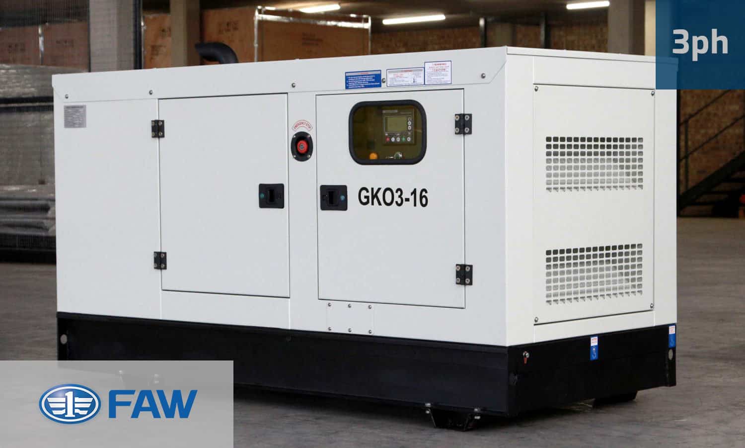 15kVa FAW Diesel Generator for Sale in South Africa. FAW Generator Prices. GKO3-16. Silent Generator.